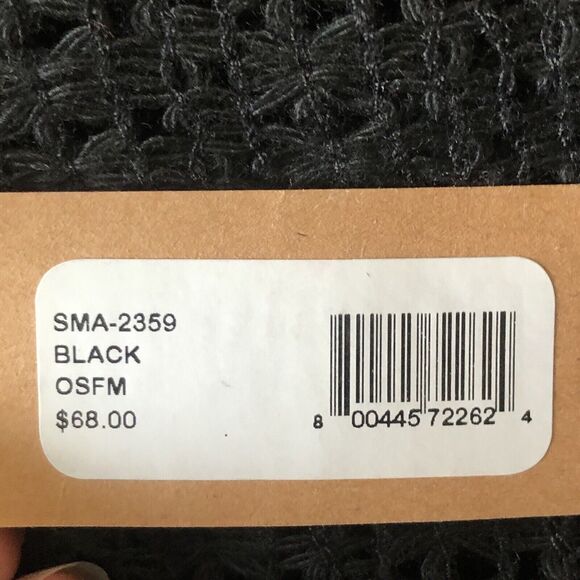 Steve Madden Women's Open Weave Short Sleeve Black Cover up OS Fits Most NWT - Picture 12 of 13